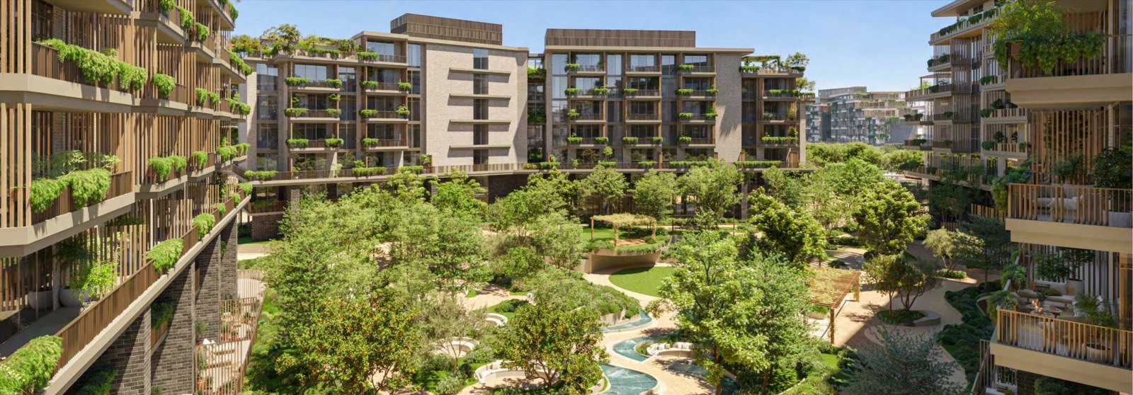 Community around the green valley